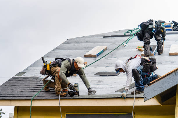 Professional Gutter Installation technician working in Chesaning, MI